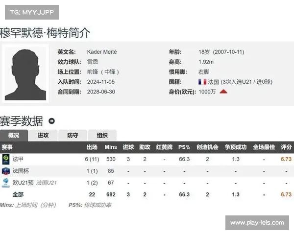 利雅得新月3000万欧签下雷恩18岁前锋梅特，沙特资本持续涌入